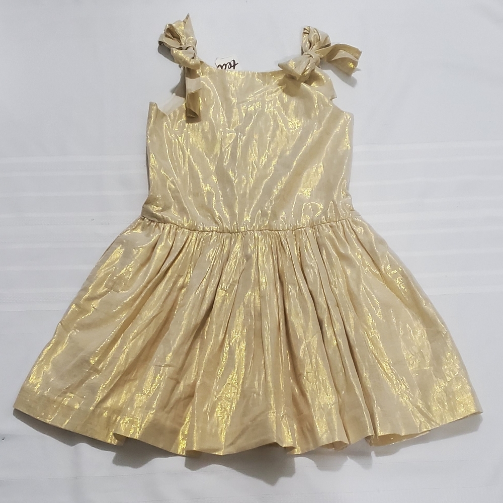 NWT Tea Collection Gold Metalic Girls Dress